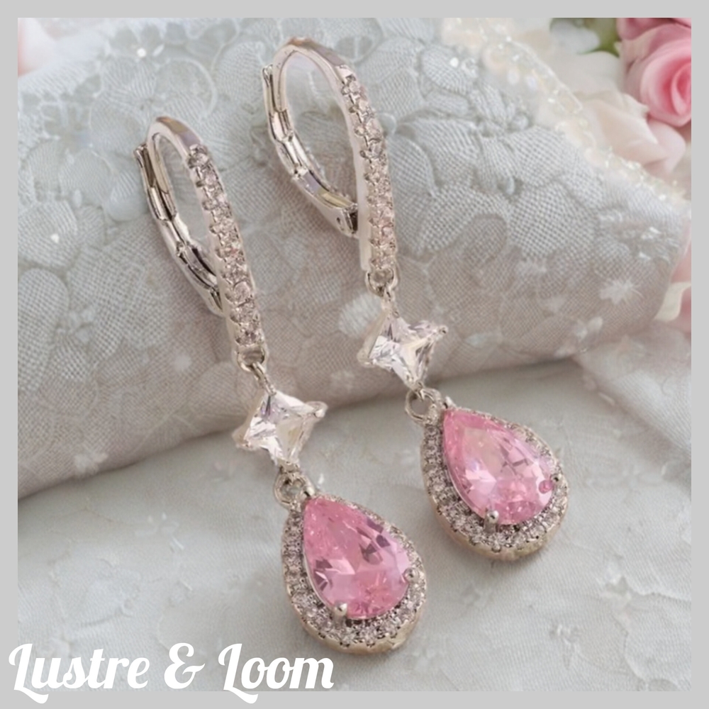 Pink Teardrop Earrings